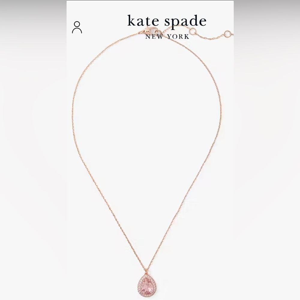 New Kate Spade Brilliant Statements Pavé Halo Mini Pendant Necklace - Picture 3 of 3